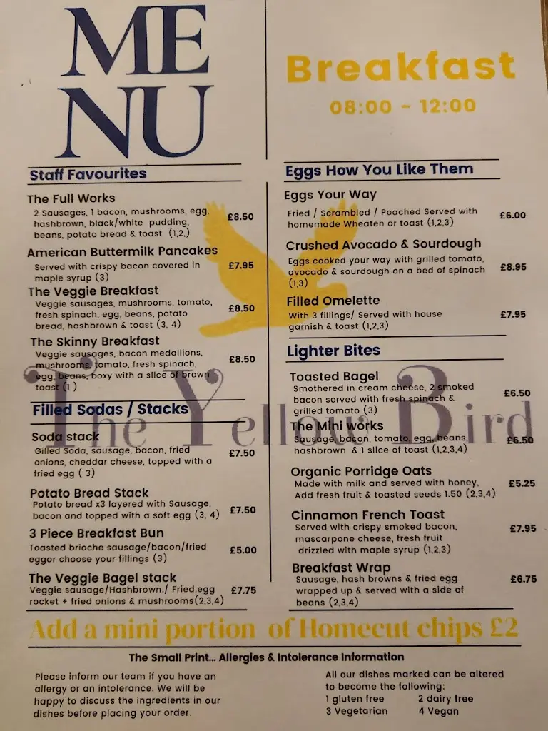 Menu_The Yellow Bird_Ballykelly_image_2