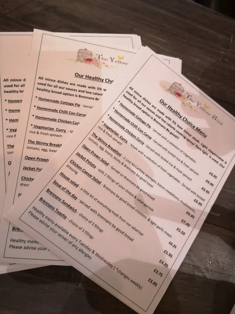 Menu_The Yellow Bird_Ballykelly_image_3