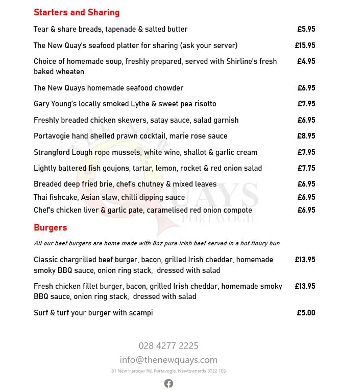 Menu_The New Quays_Ballywalter_image_2