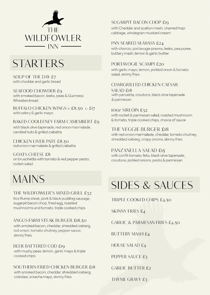 Menü_The Wildfowler Inn_Ballywalter_Bild_1