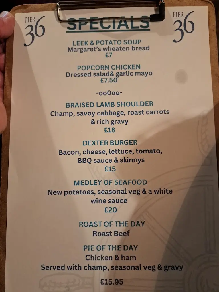 Menu_Pier 36_Ballywalter_image_1