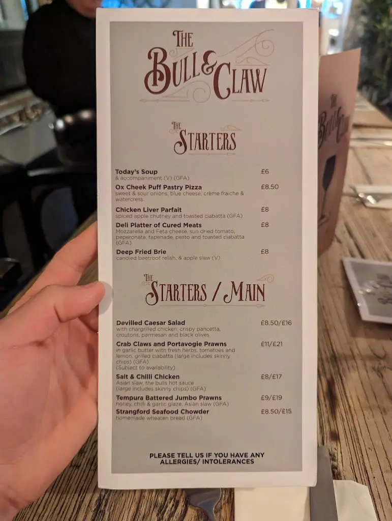Menu_The Bull & Claw Donaghadee_Ballywalter_image_4