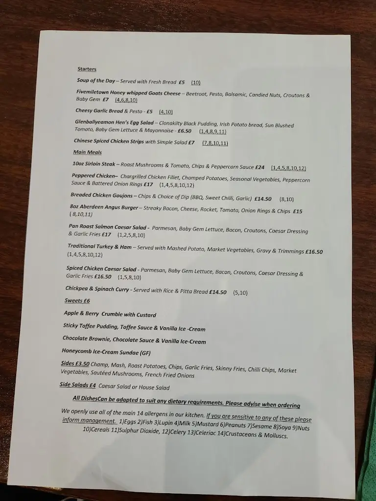 Menu_Laragh Lodge Restaurant_Carnlough_image_1