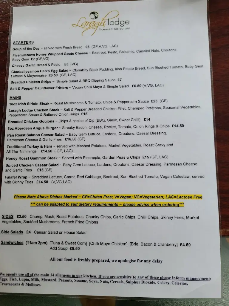 Menu_Laragh Lodge Restaurant_Carnlough_image_4