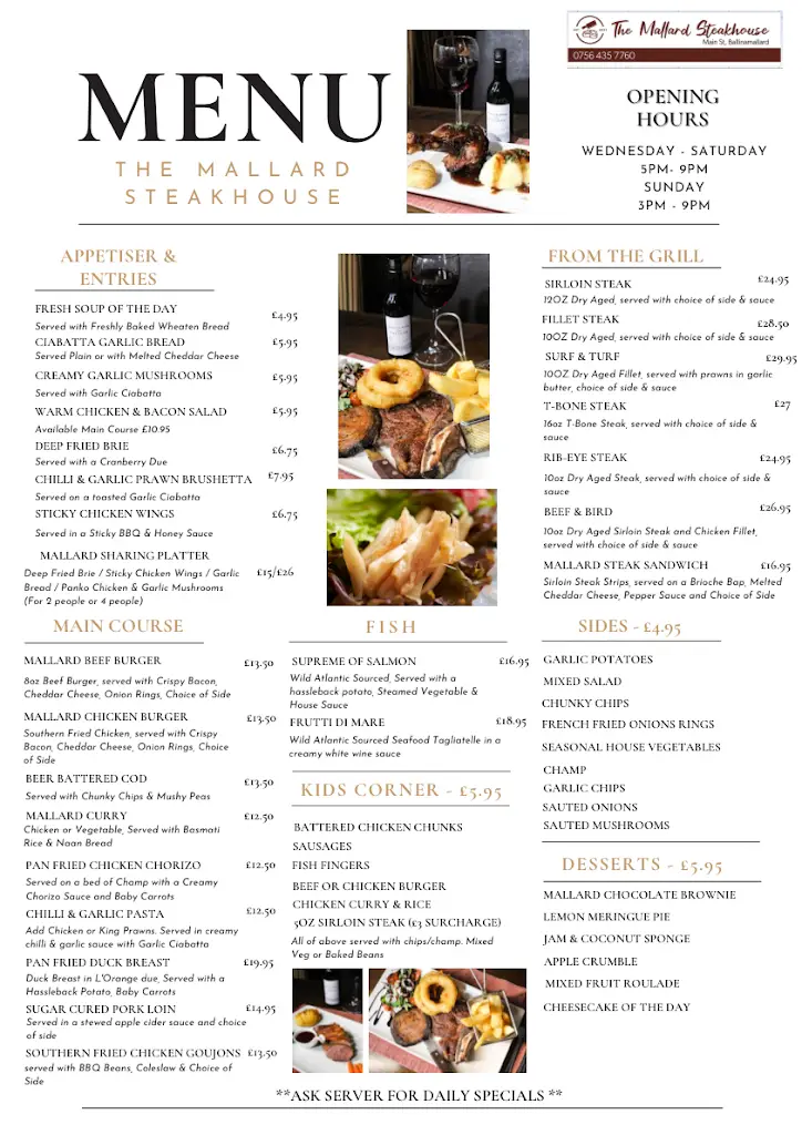 Menu_The Mallard Steakhouse_Ballinamallard_image_2