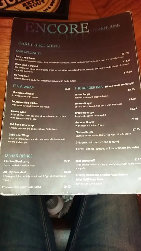 Menu_Encore Steak House_Ballinamallard_image_3