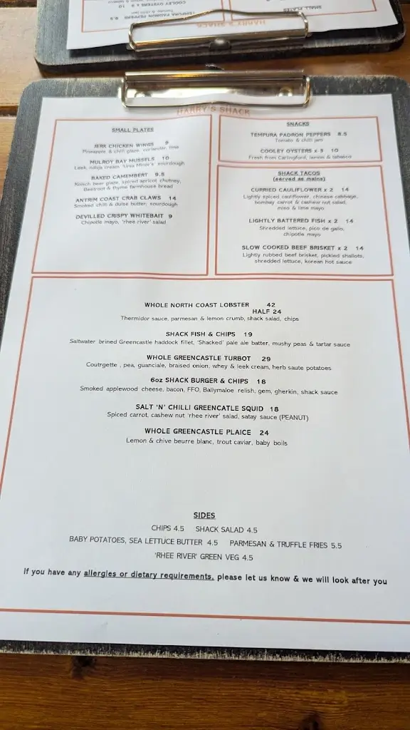 Menu_Harry's Shack_Causeway Coast and Glens_image_3