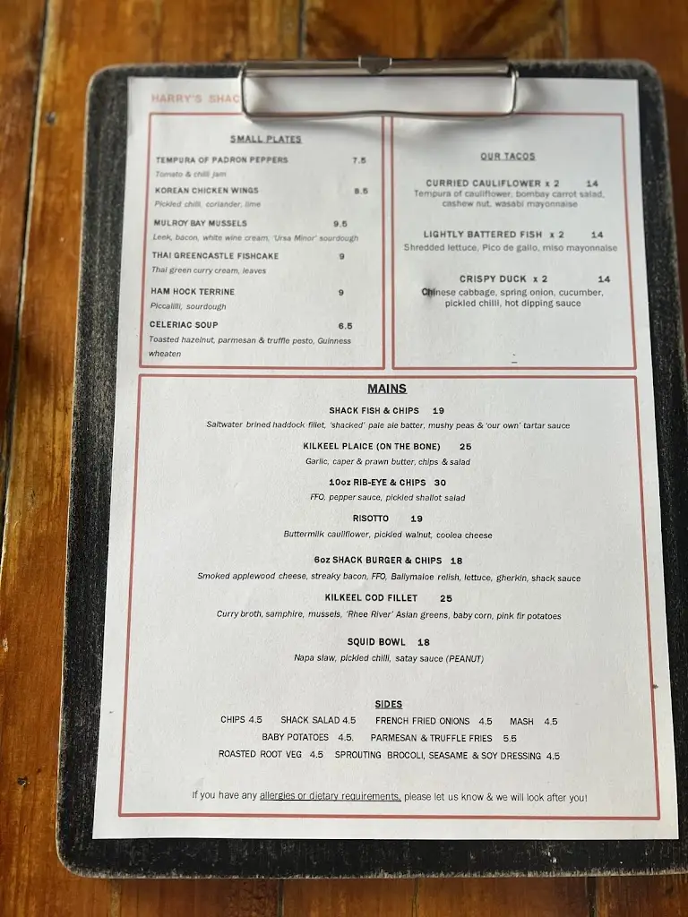 Menu_Harry's Shack_Causeway Coast and Glens_image_4