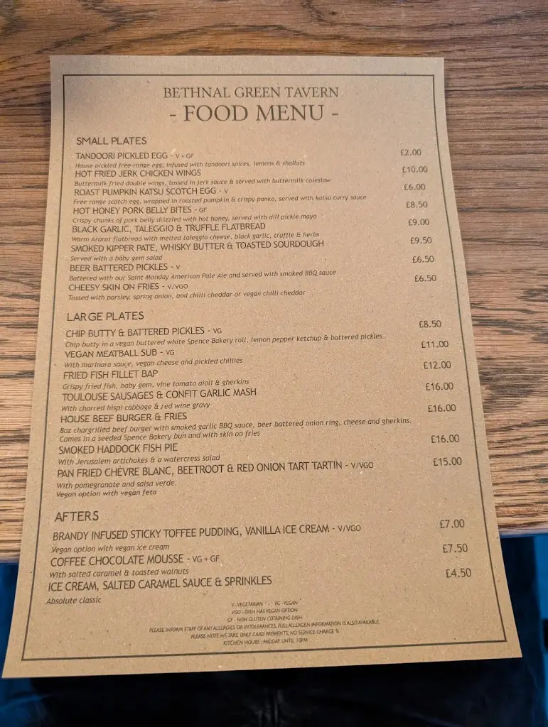 Menu_Bethnal Green Tavern_Bethnal Green_image_2