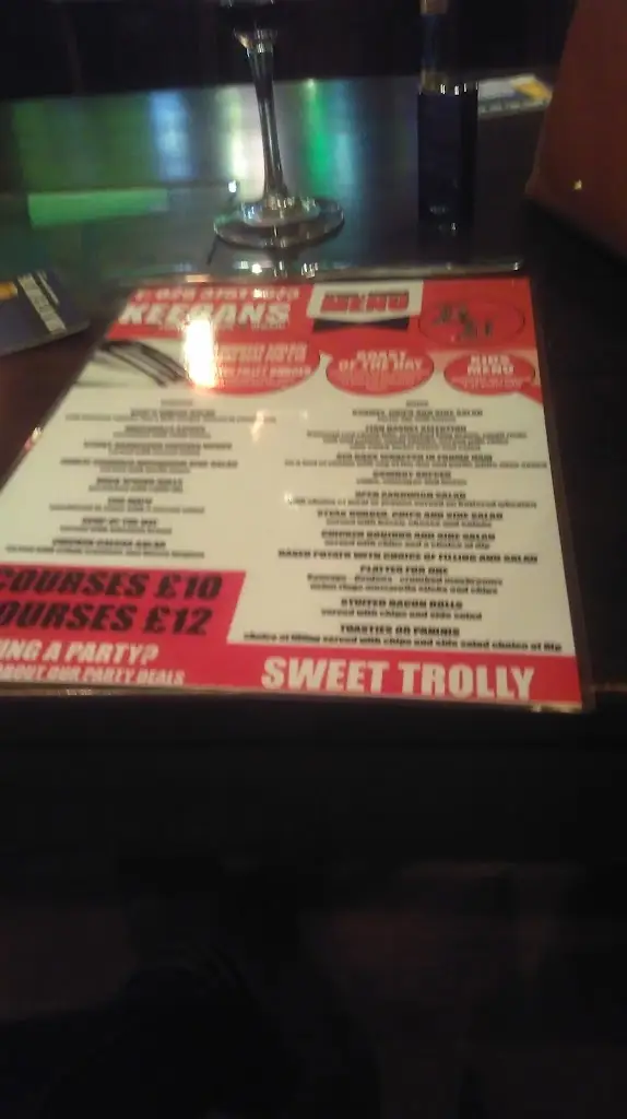 Menu_Keegan's Bar & Restaurant_Armagh_image_1