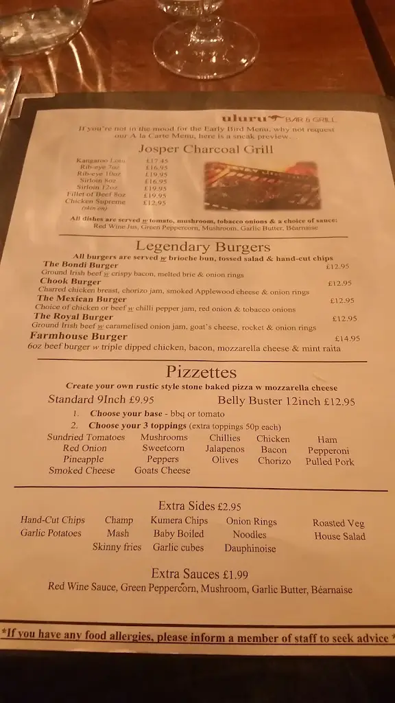 Menu_Uluru Bar & Grill_Armagh_immagine_2