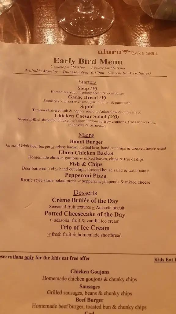 Menu_Uluru Bar & Grill_Armagh_immagine_3