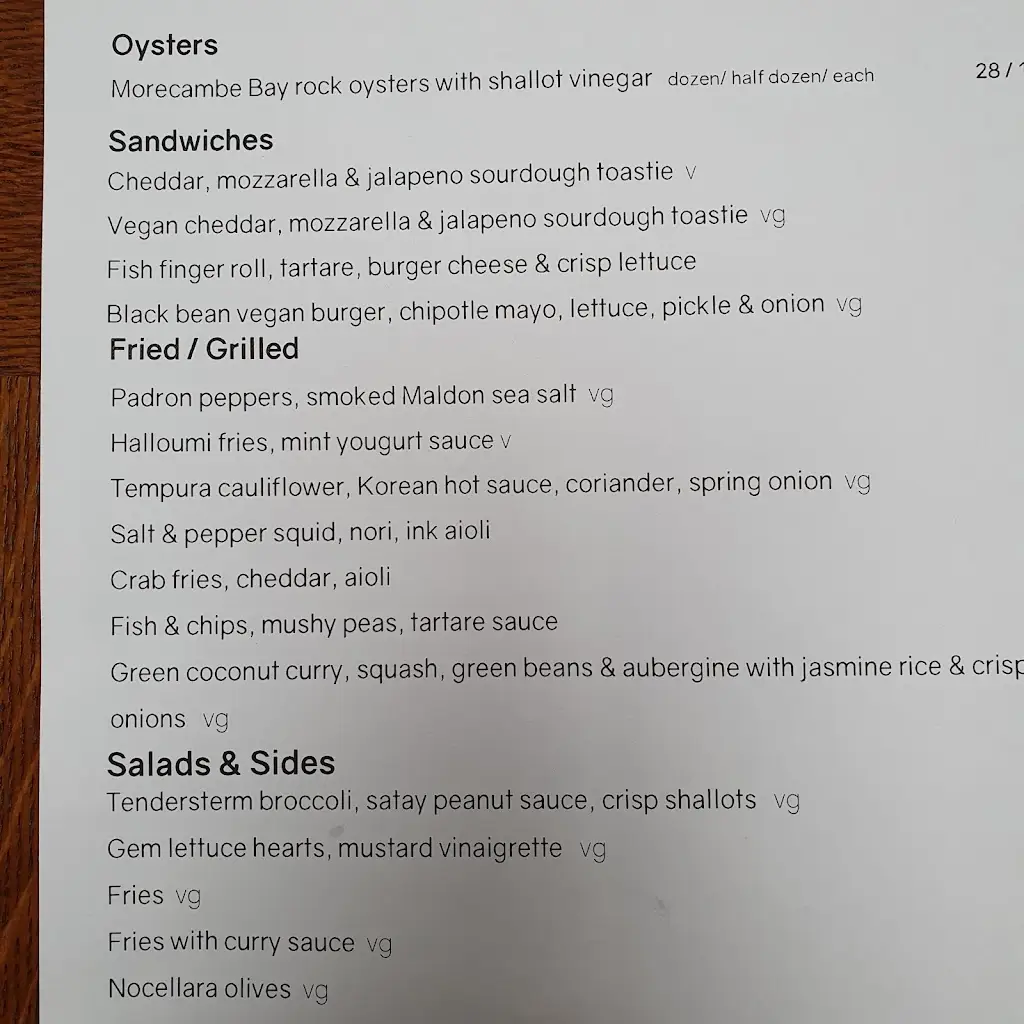 Menü_Well & Bucket_Bethnal Green_Bild_1