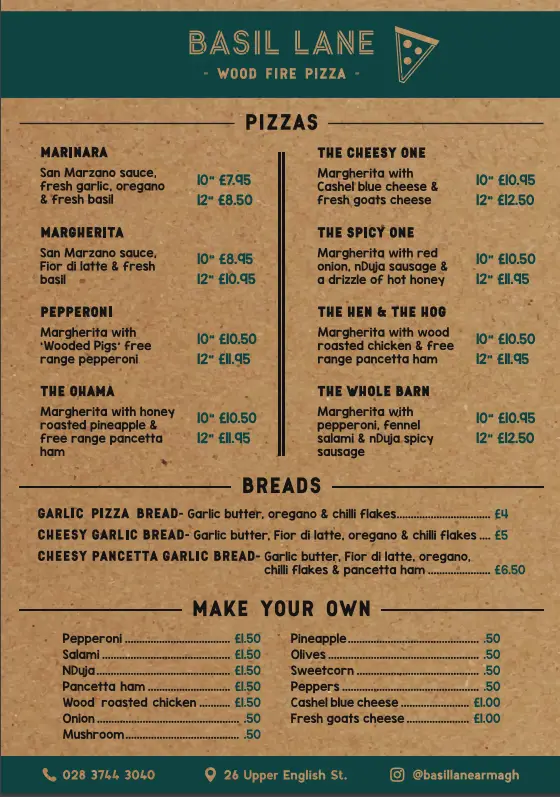Menu_Basil Lane_Armagh_image_1