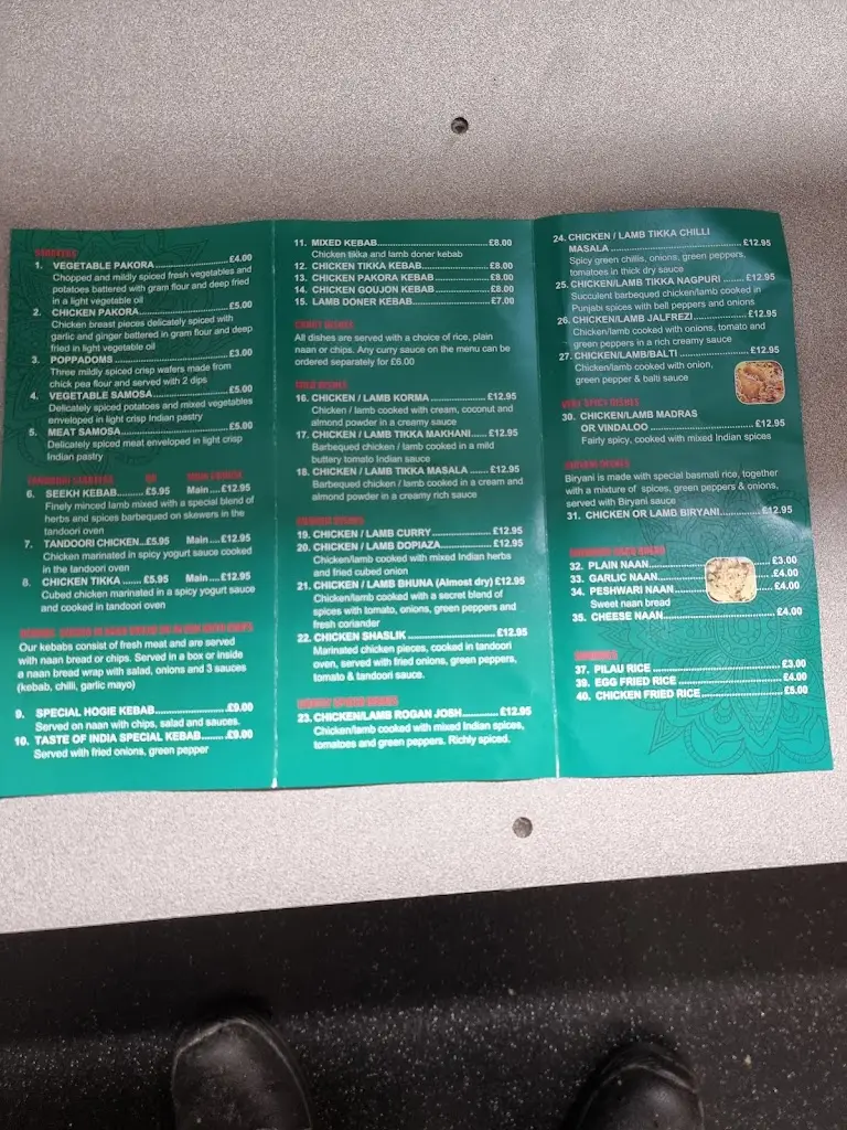 Menu_Taste of India_Castlederg_image_2