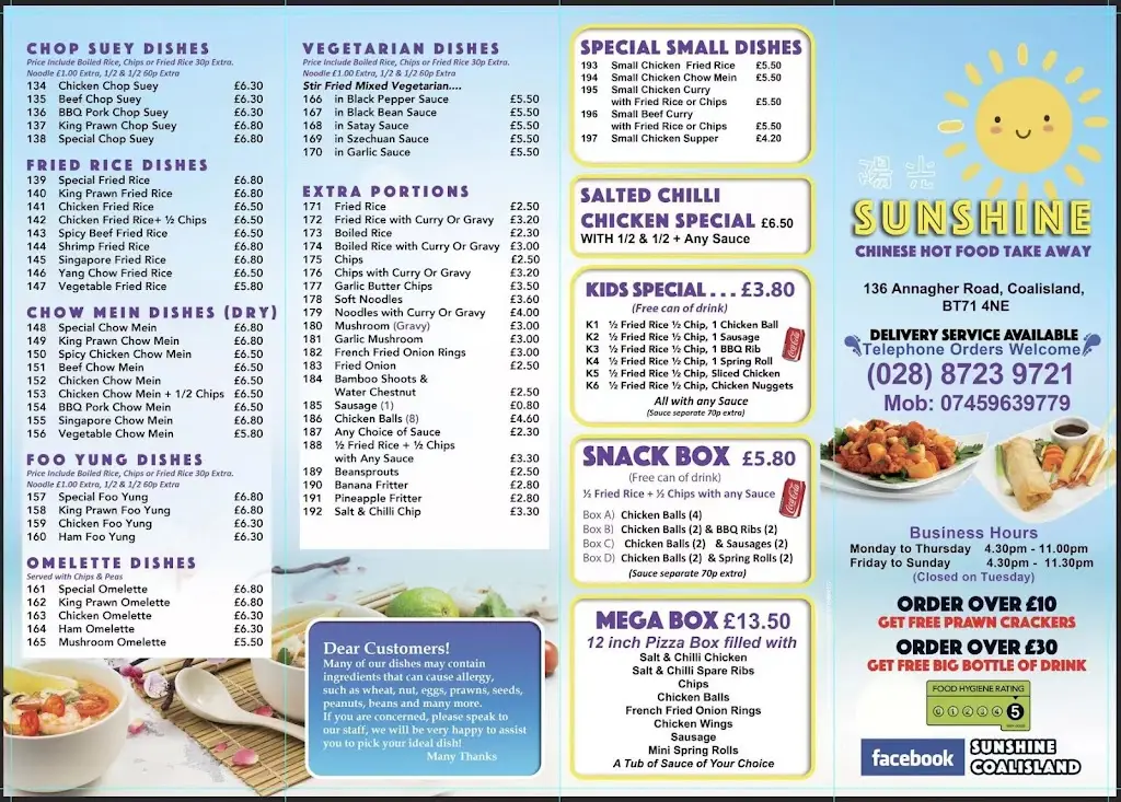 Menu_Sunshine Hot Food Takeaway_Coalisland_image_1
