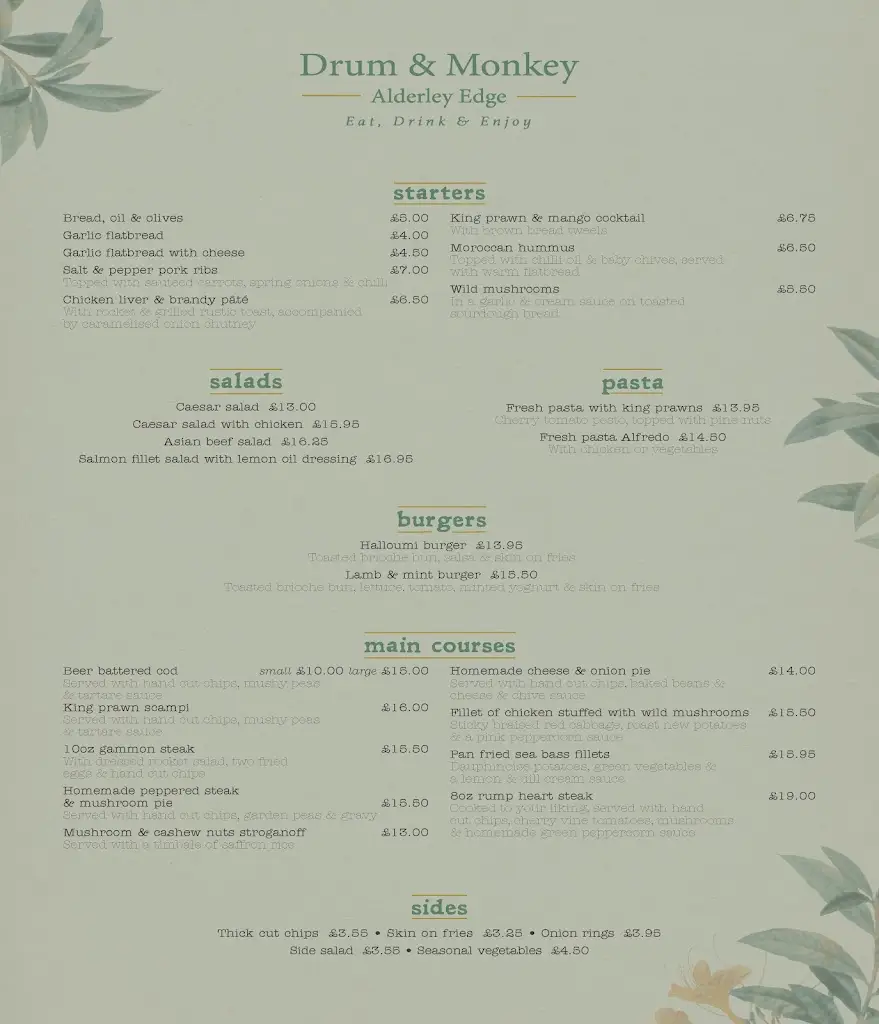 Menu_Drum & Monkey, Alderley Edge_Alderley Edge_image_3