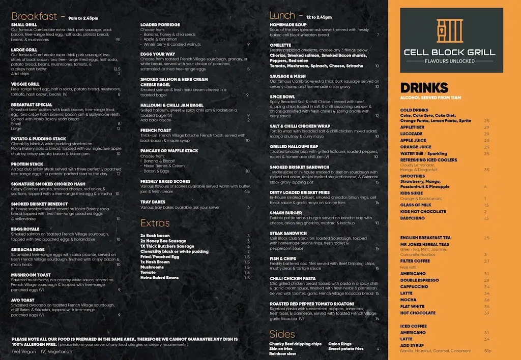 Menu_Cell Block Grill Restaurant_Armagh City Banbridge and Craigavon_image_1