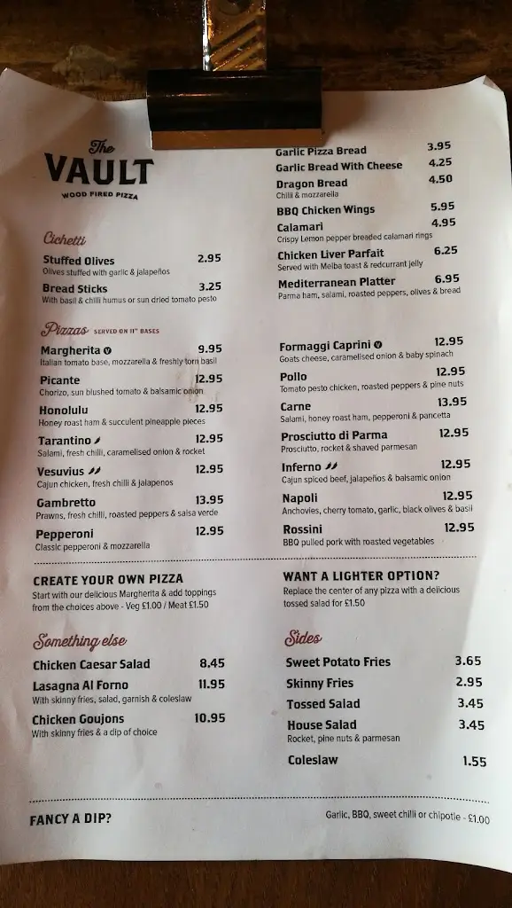 Menu_The Vault_Armagh City Banbridge and Craigavon_immagine_2