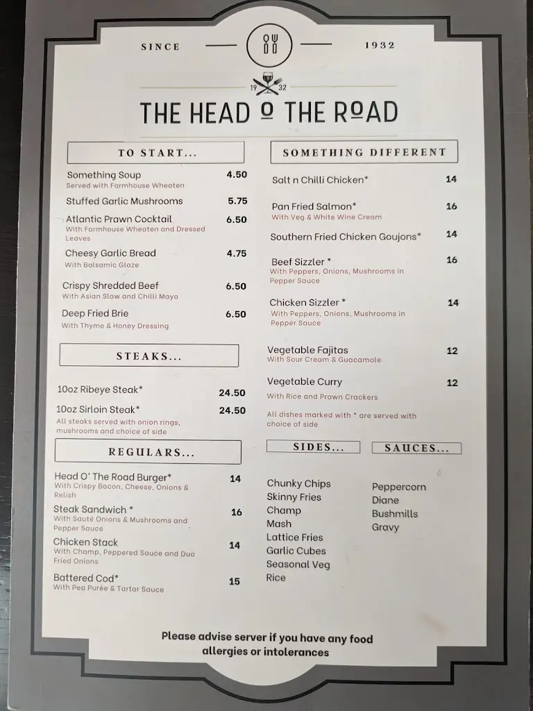 Menu_Head O' the Road_Armagh City Banbridge and Craigavon_image_2