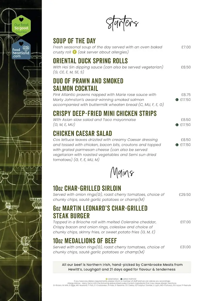 Menu_The Callan Bar_Armagh City Banbridge and Craigavon_image_2