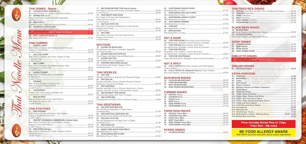 Menu_Thai Noodle_Banbridge_image_3