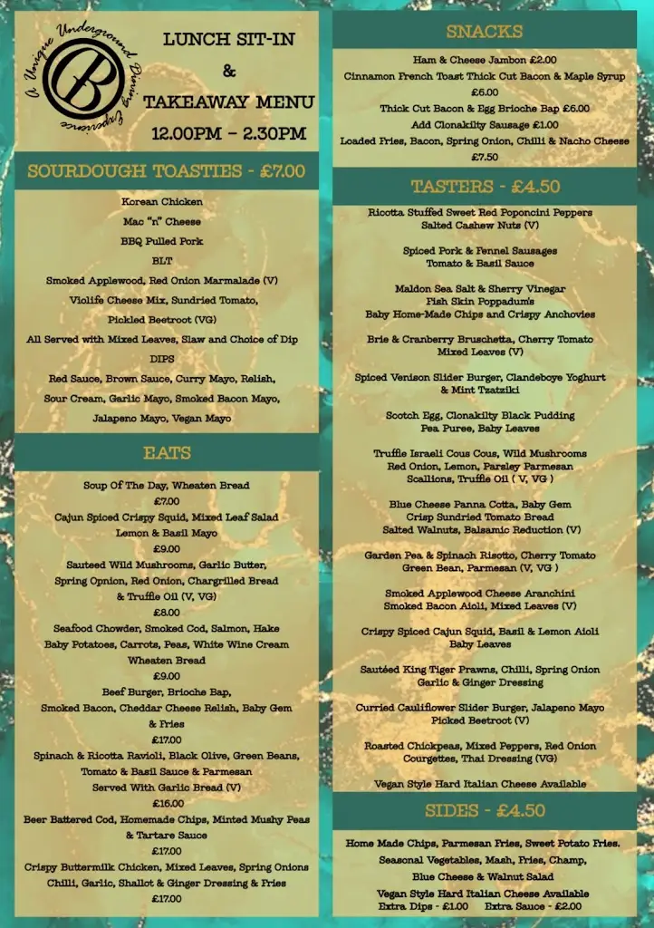 Menu_Underground Dining_Bangor_image_1