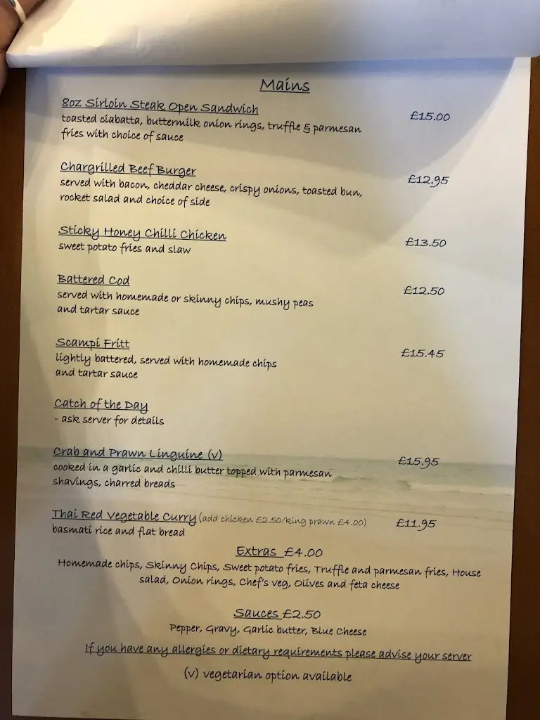 Menu_Esplanade Bar and Restaurant_Bangor_image_1