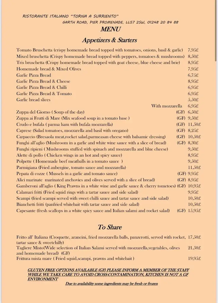 Menu_Torna a Surriento_Bangor_image_3