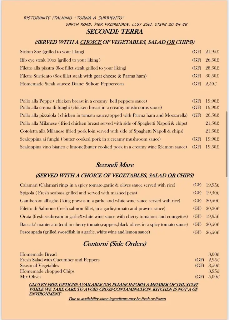 Menu_Torna a Surriento_Bangor_image_4