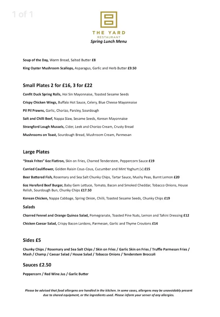 Menu_The Yard Restaurant at Hillyard House Hotel_Castlewellan_immagine_2
