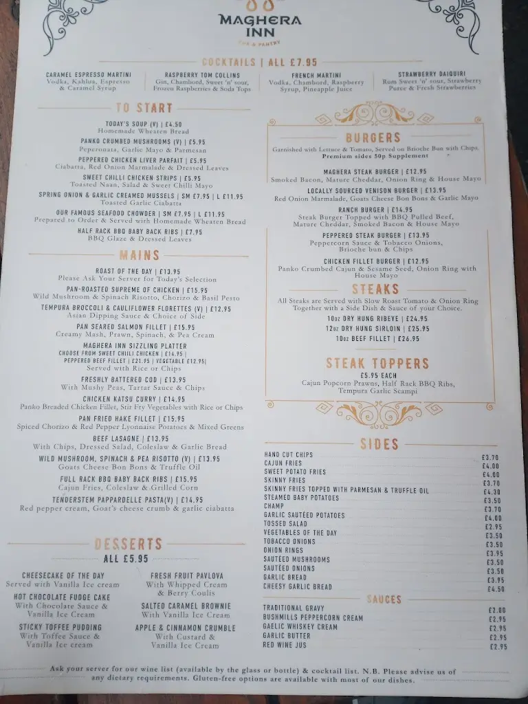 Menu_The Maghera Inn_Castlewellan_image_2