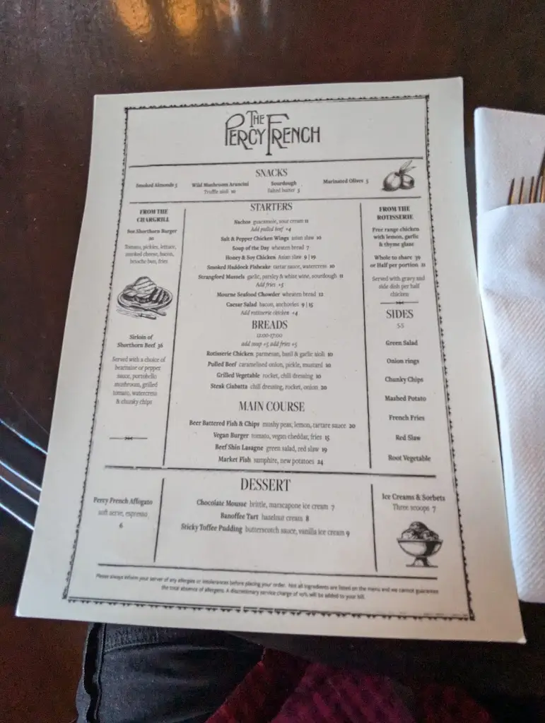 Menu_The Percy French_Castlewellan_image_2