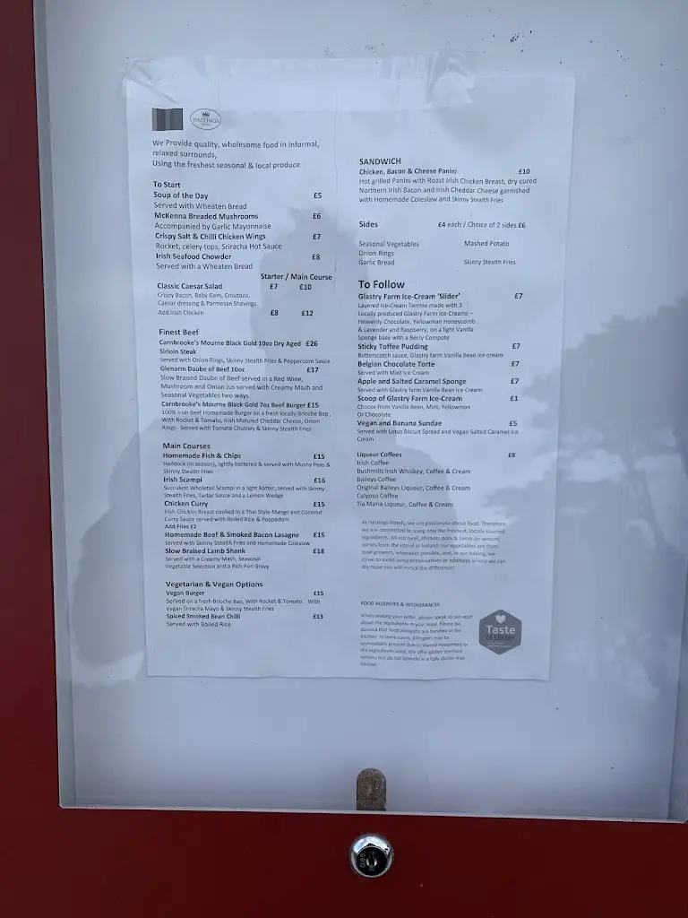 Menu_The Percy French_Castlewellan_image_3