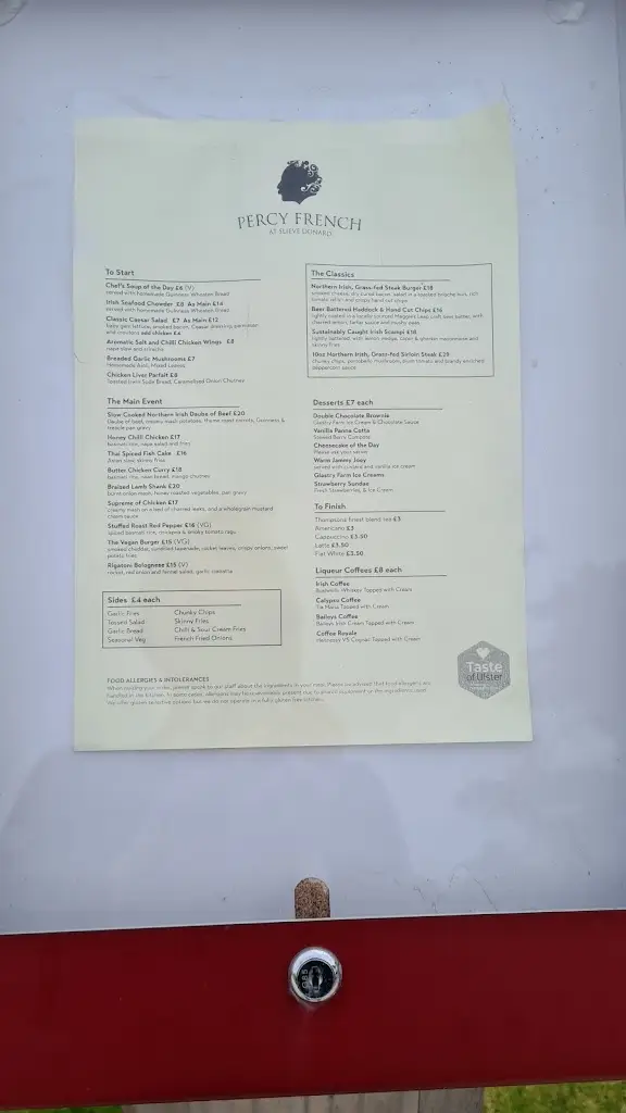 Menu_The Percy French_Castlewellan_image_4