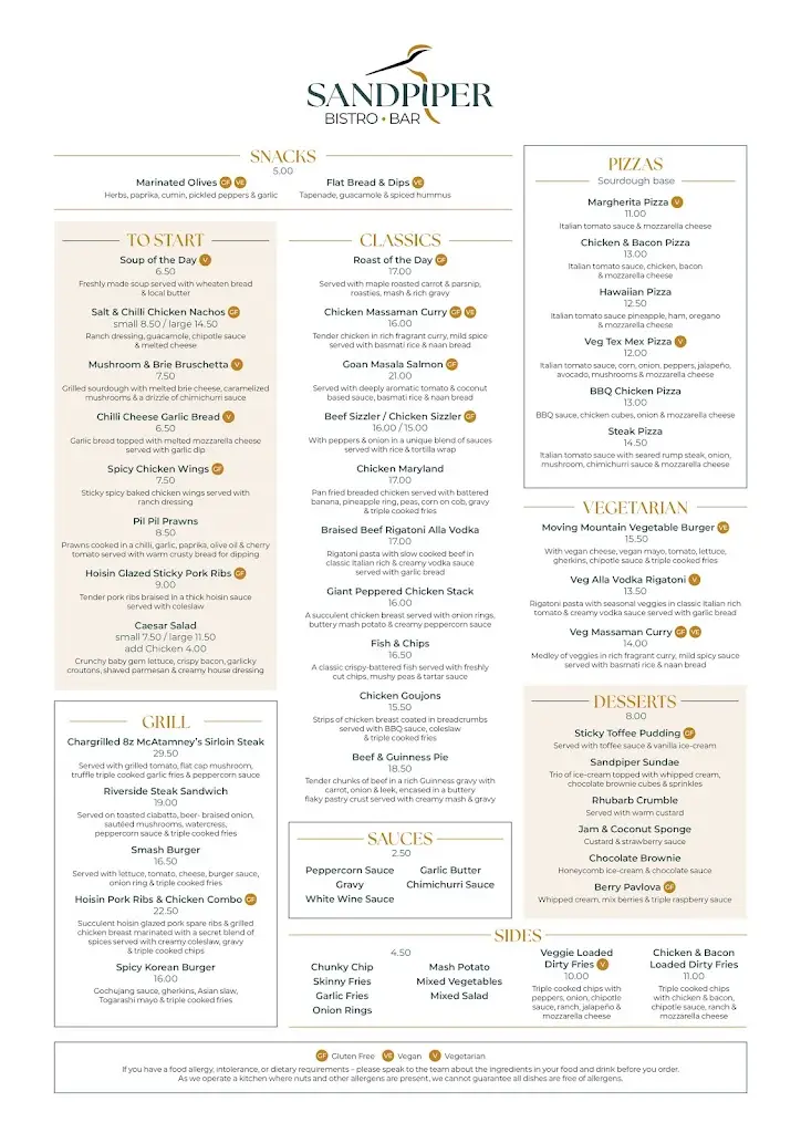 Menu_Sandpiper Bistro Bar_Coleraine_imagen_1