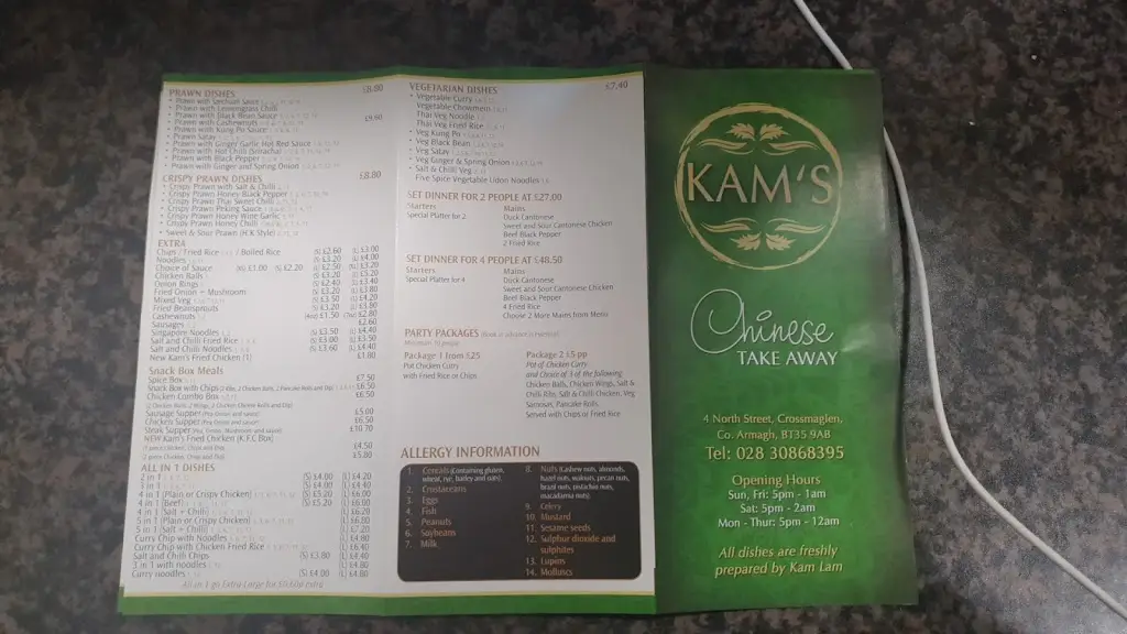 Menu_Kams Chinese, Crossmaglen_Crossmaglen_image_2