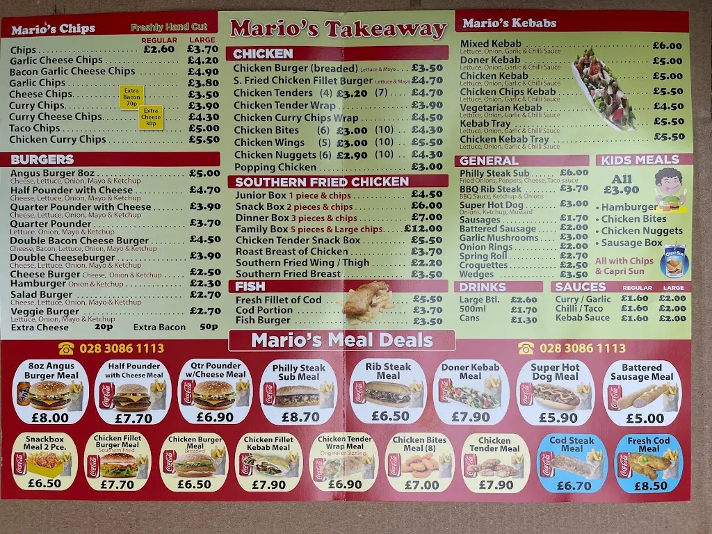 Menu_Mario's Pizza_Crossmaglen_image_2