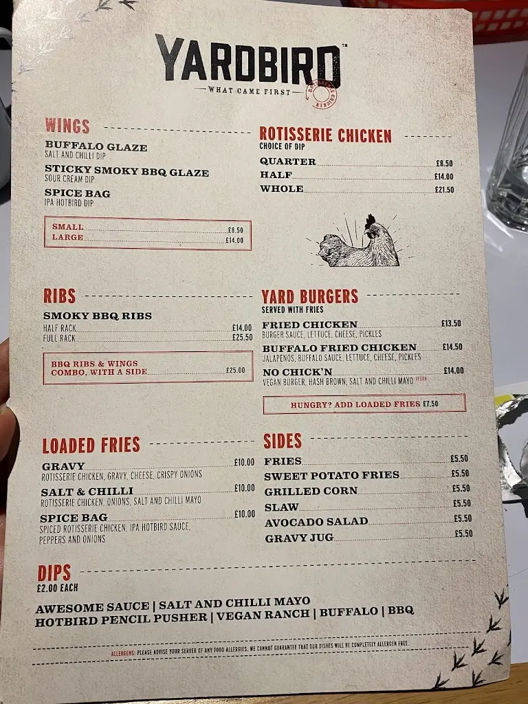 Menu_The Dirty Onion and Yardbird_City of Belfast_image_1