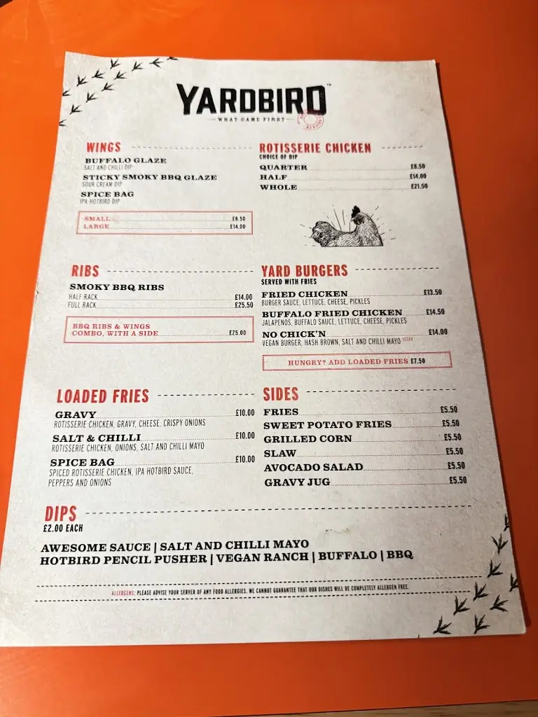 Menu_The Dirty Onion and Yardbird_City of Belfast_image_2