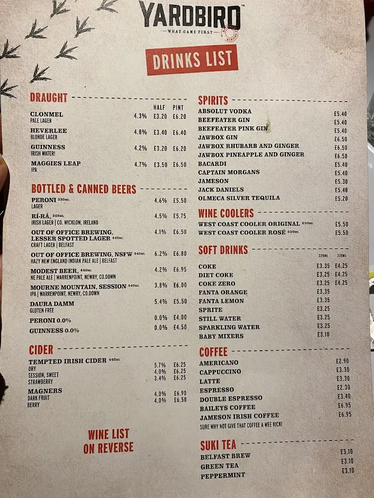 Menu_The Dirty Onion and Yardbird_City of Belfast_image_3