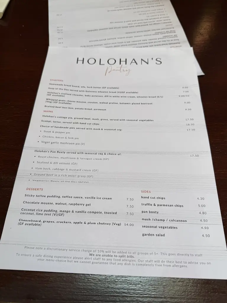 Menu_Holohan's Pantry_City of Belfast_image_3