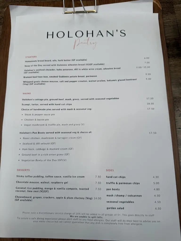 Menu_Holohan's Pantry_City of Belfast_image_4