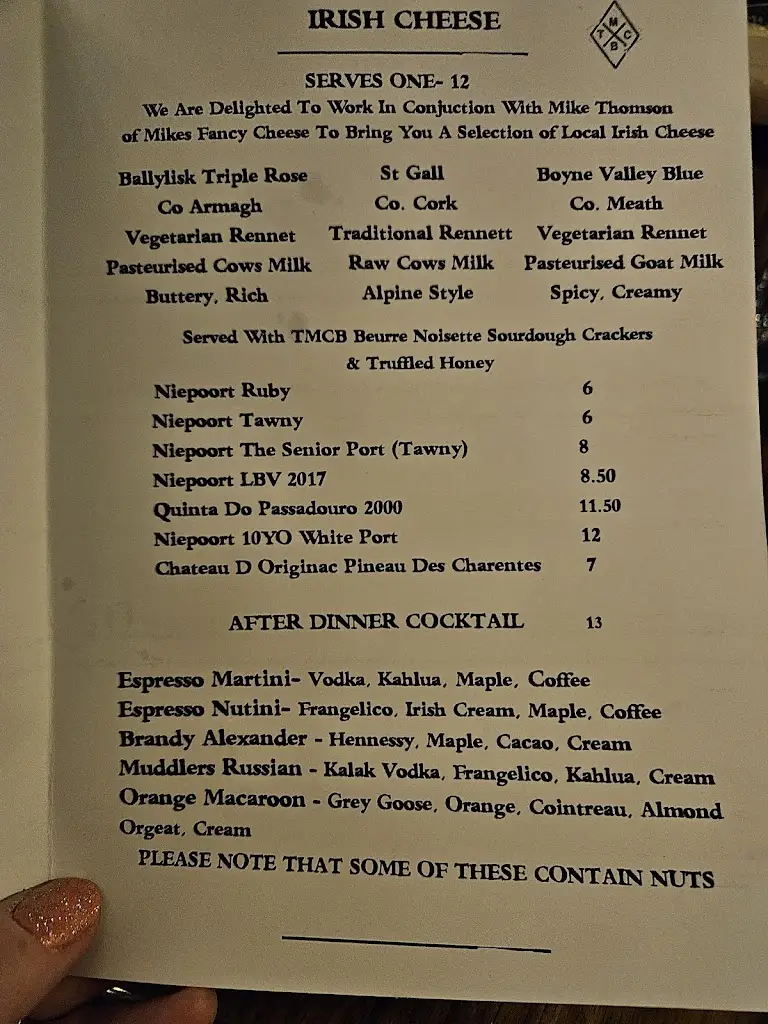 Menu_The Muddlers Club Restaurant_City of Belfast_image_2