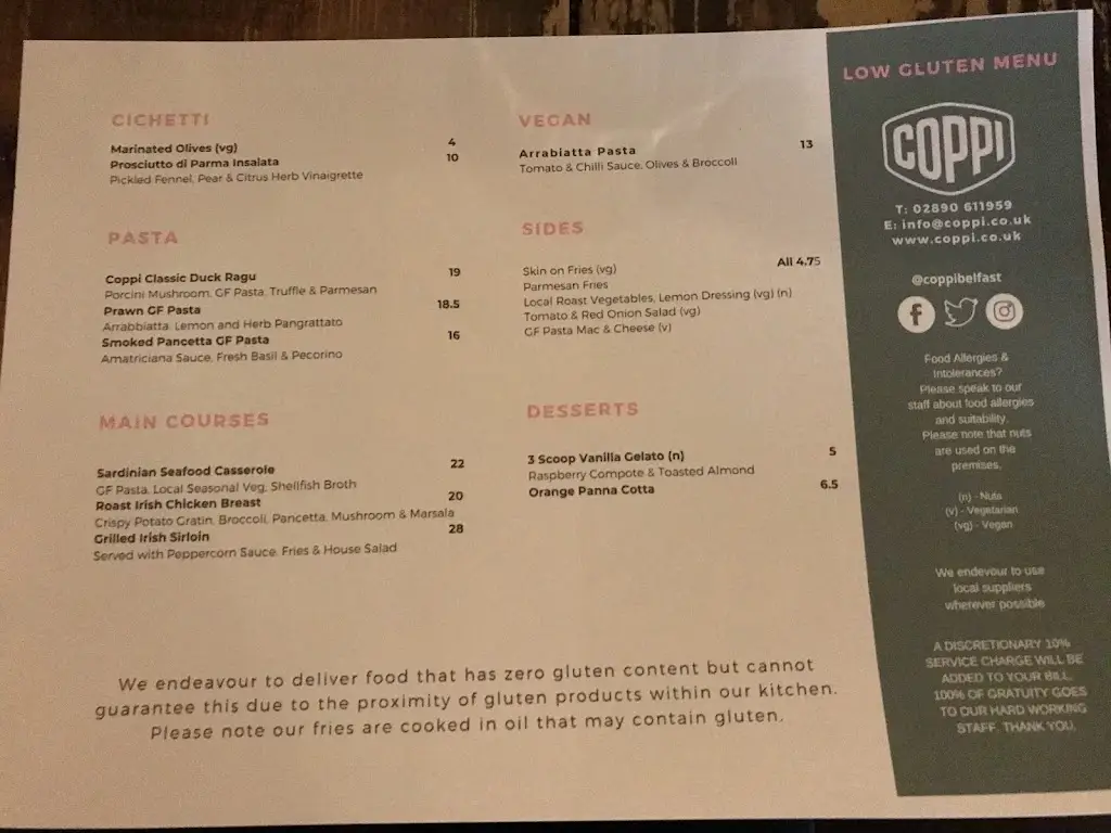 Menu_Coppi Restaurant_City of Belfast_image_1