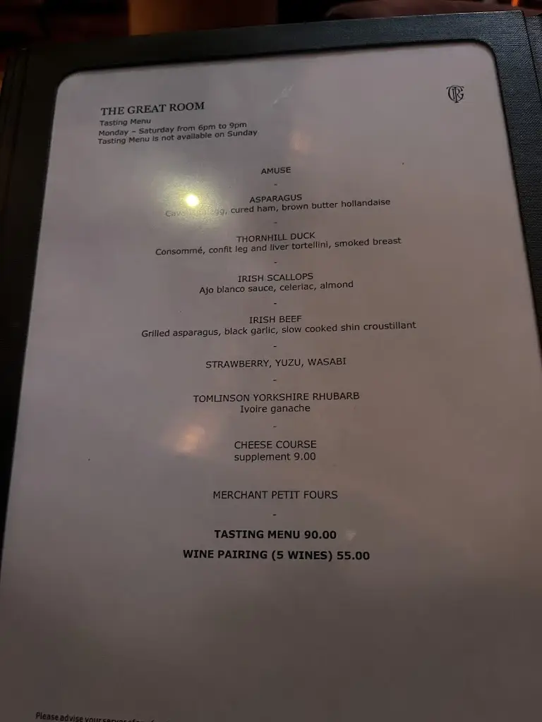 Menu_The Great Room Restaurant, Belfast_City of Belfast_image_2