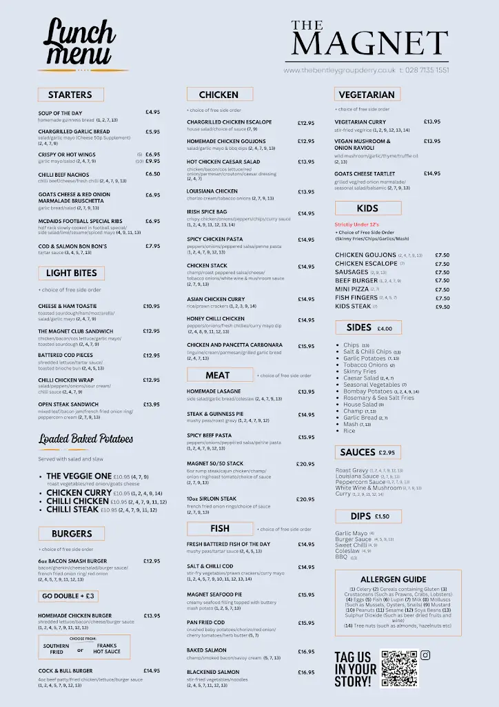 Menu_The Magnet Bar_Culmore_image_1