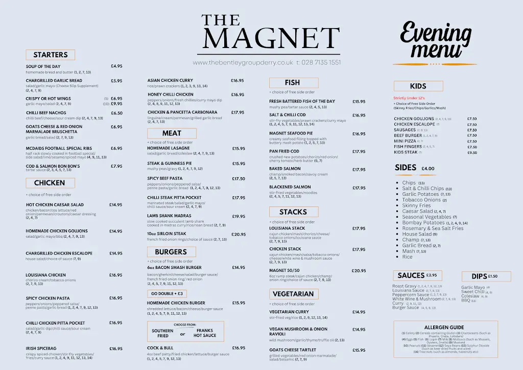 Menu_The Magnet Bar_Culmore_image_2