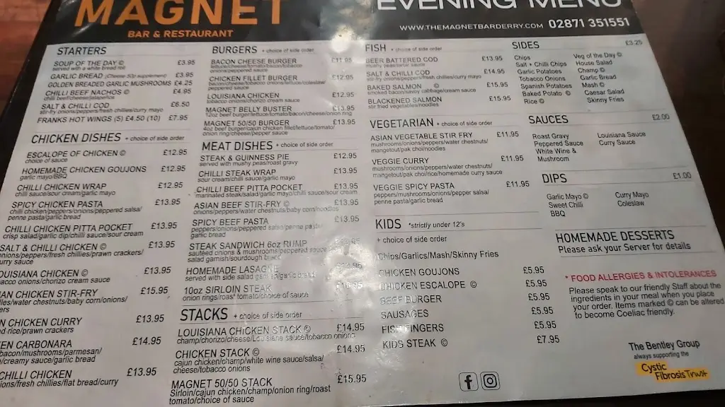 Menu_The Magnet Bar_Culmore_image_4