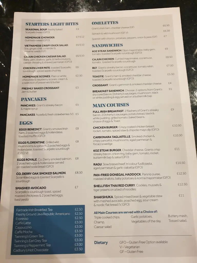 Menu_Caterina’s Bistro, Da Vinci's Hotel_Culmore_image_1